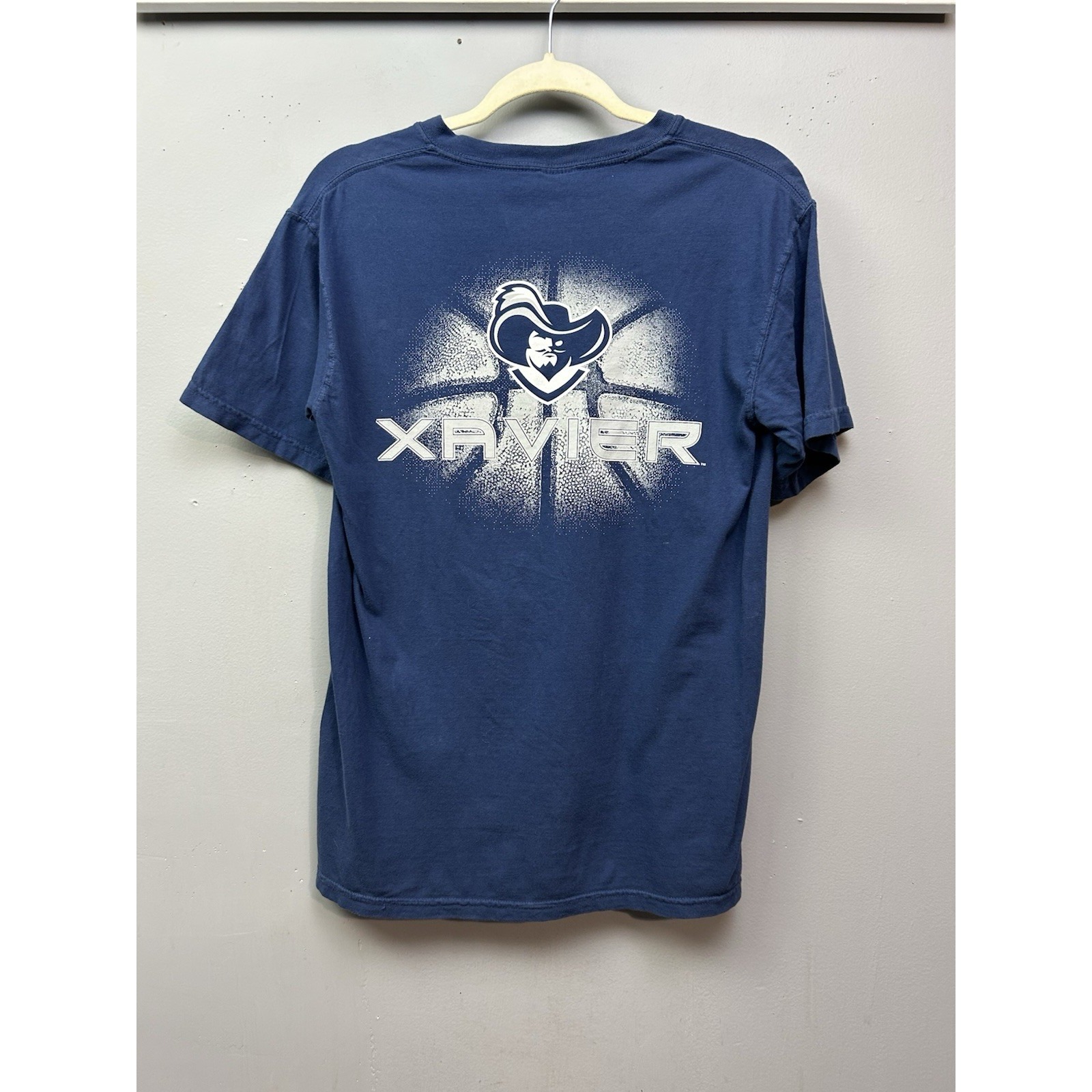 Xavier Musketeers Ncaa Comfort Colors T-Shirt Mens Small Blue Big East New